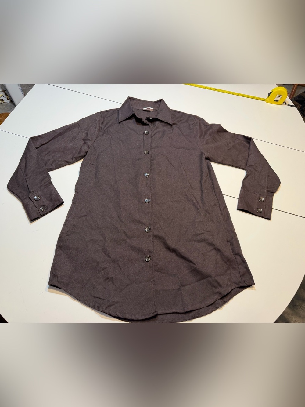 LuLaRoe Abigail button-down tunic shirt small brown Great Outdoors Collection